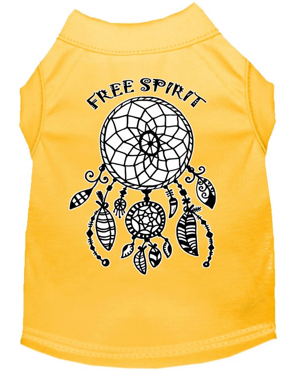 Free Spirit Screen Print Dog Shirt Yellow XXXL